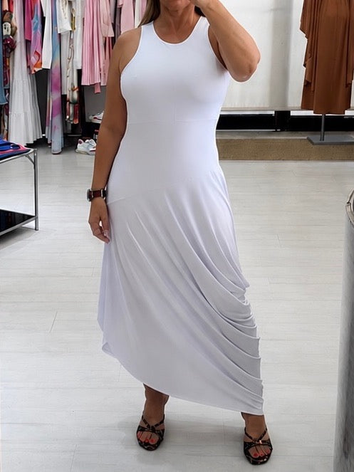 Vestido Branco Drapeado