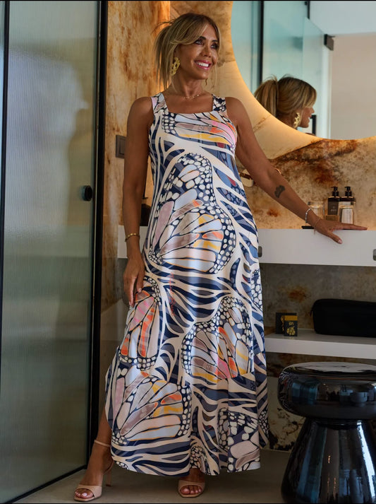 Vestido Estampado Borboleta Tropical Brasil