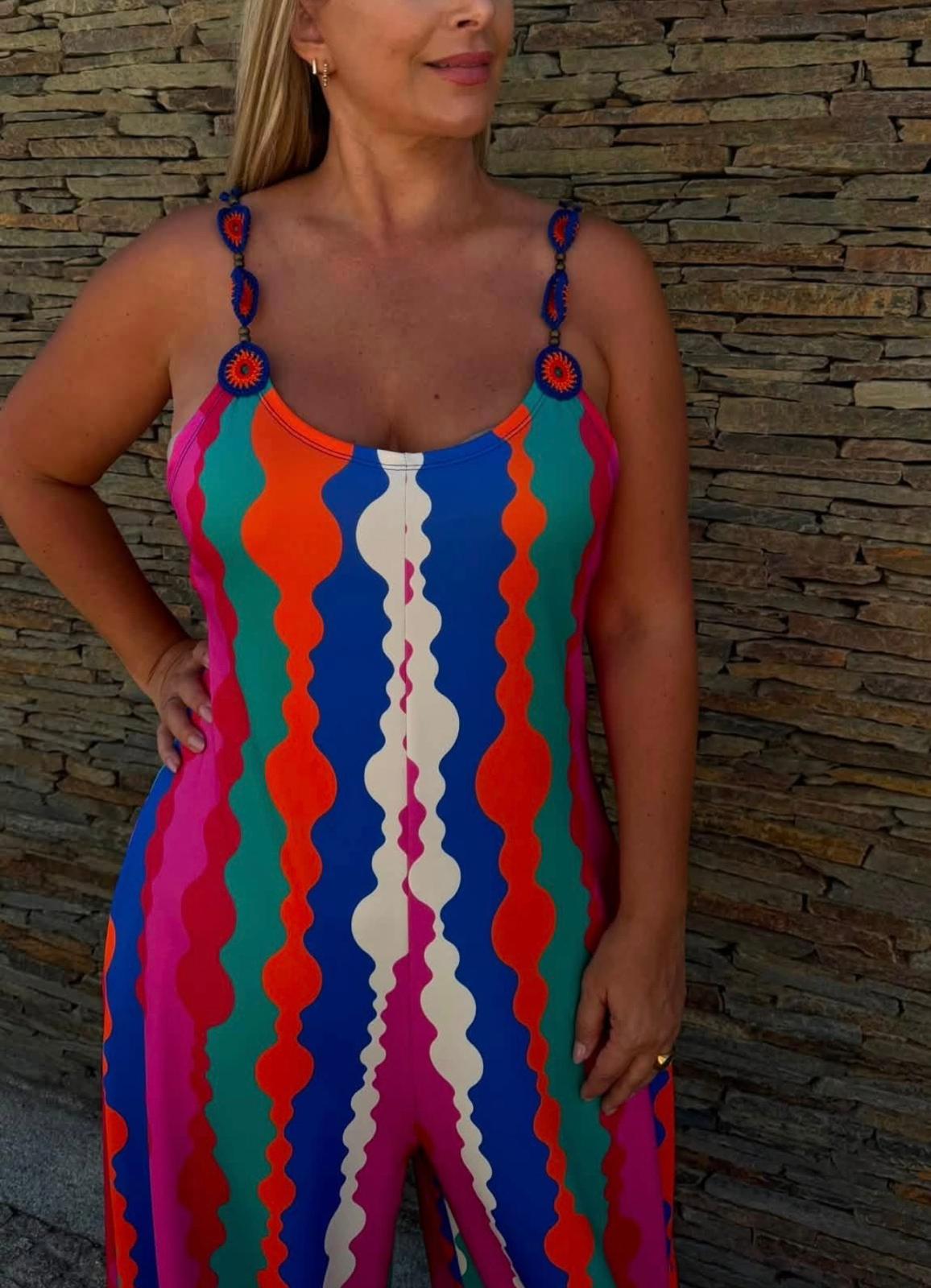 Macacão Ondas com alça em crochet MYSTYLE
