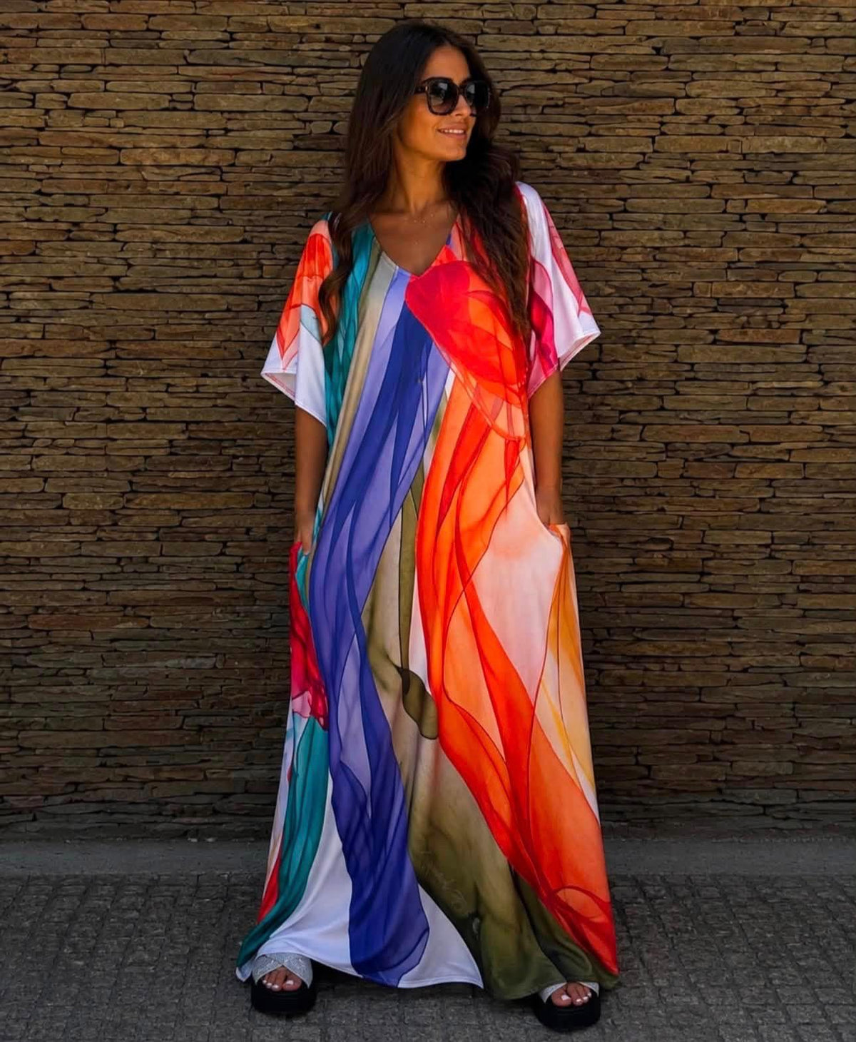 Vestido Colorido Tropical Brasil