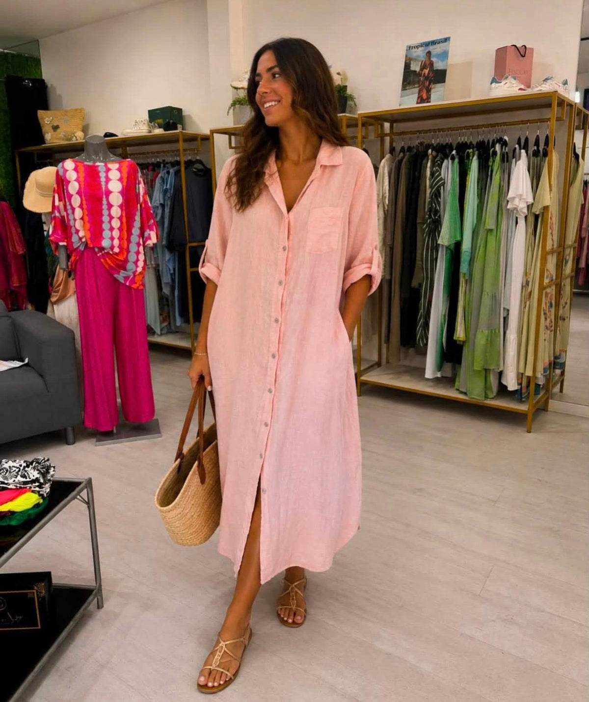 Vestido 100% Linho Cuore