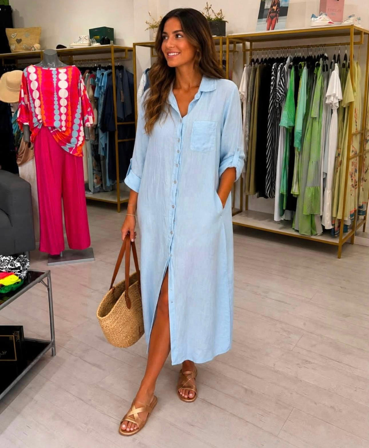 Vestido 100% Linho Cuore