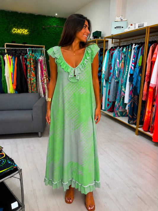 Vestido Verde com Cinza MYSTYLE